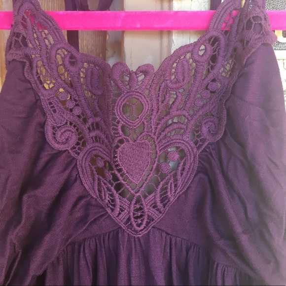 Purple Boho Halter Dress - Picture 3 of 5